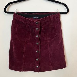 Brandy Melville Maroon High Waisted Skirt